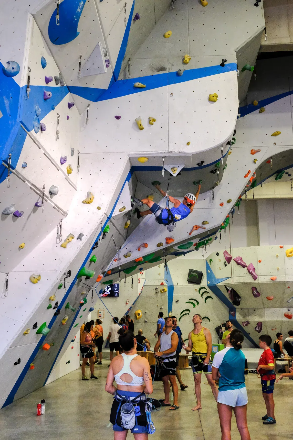 Grupo en una clase de escalada en la zona de vías
